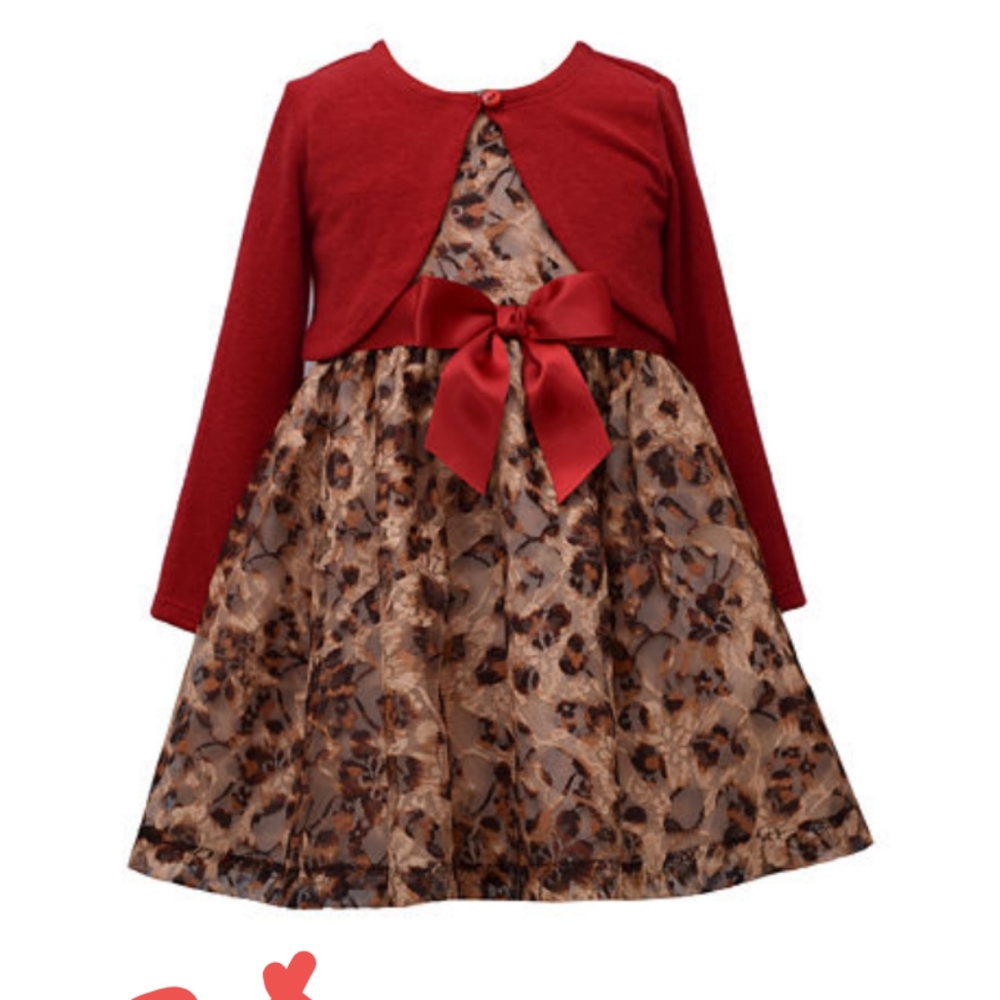 Flower print Bonnie Jean dress and sweater
